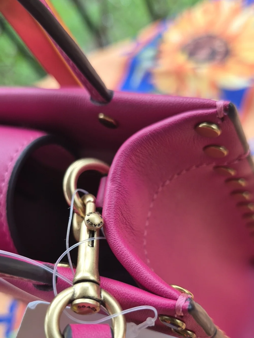 COACH 💎 MINI CASHIN TOTE w/Crystal Rivets ('22) Hyacinth Glove Leather 💎 NWT